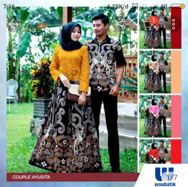 [new Arival] Wou Batik Couple Ayusita Ruffle Batik Couple Ori Ndoro Jowi Dnt Garansi Termurah- Bg094