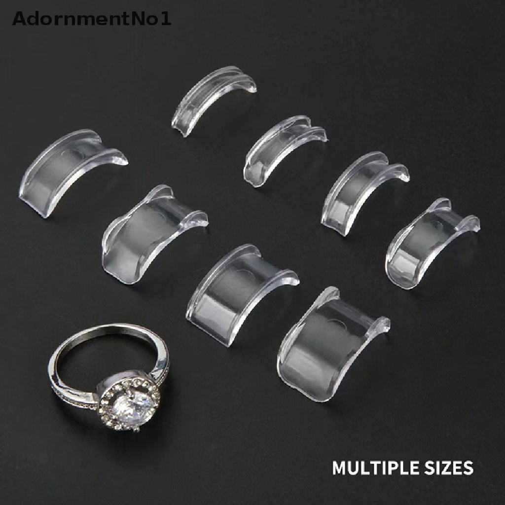 (AdornmentNo1) Alat Pengatur Ukuran Cincin Bahan Silikon Transparan 8 Ukuran