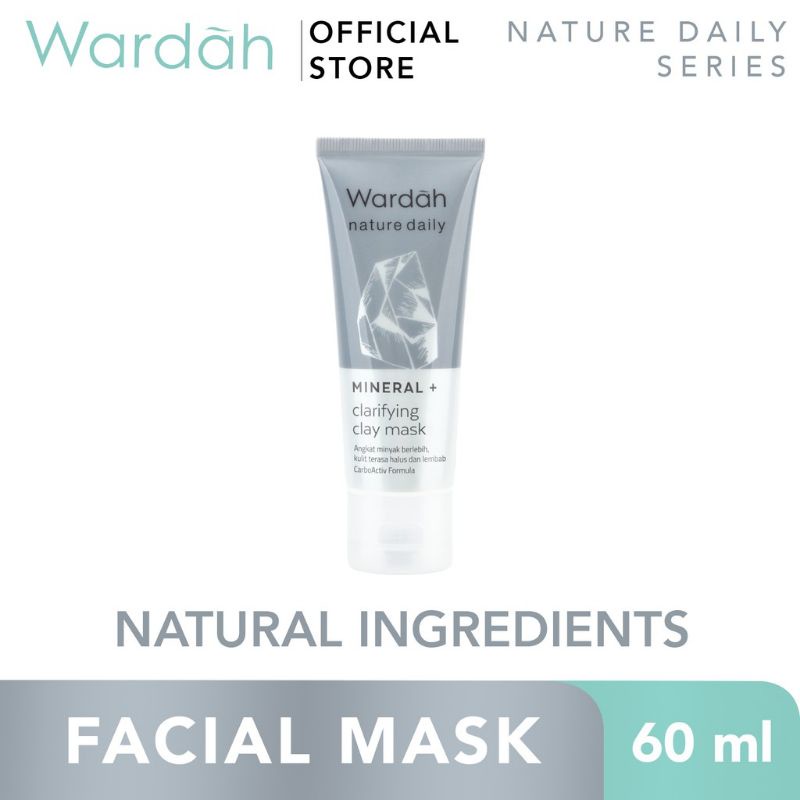 Wardah Nature Daily Mineral+ Clarifying Clay Mask 60 m/Masker Wajahl