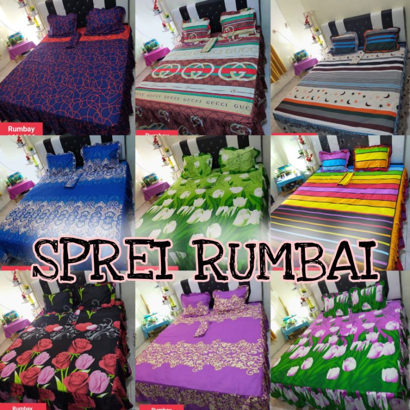 SPREI Rumbai,sprei rempel,sprei rample,sprei rumbai motif bunga,sprei bunga motif abstrak