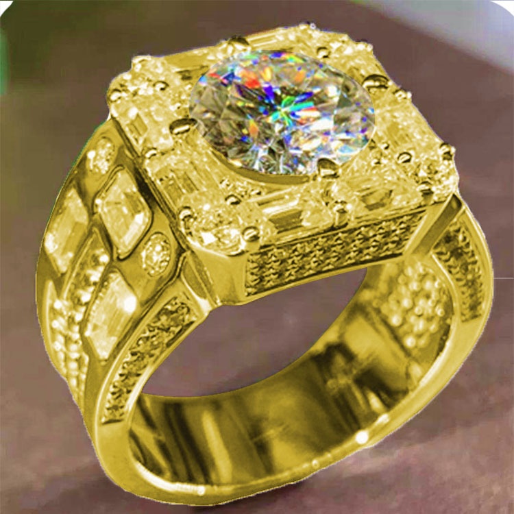 Cincin Zircon Bulat Bahan Stainless Steel Untuk Pertunangan