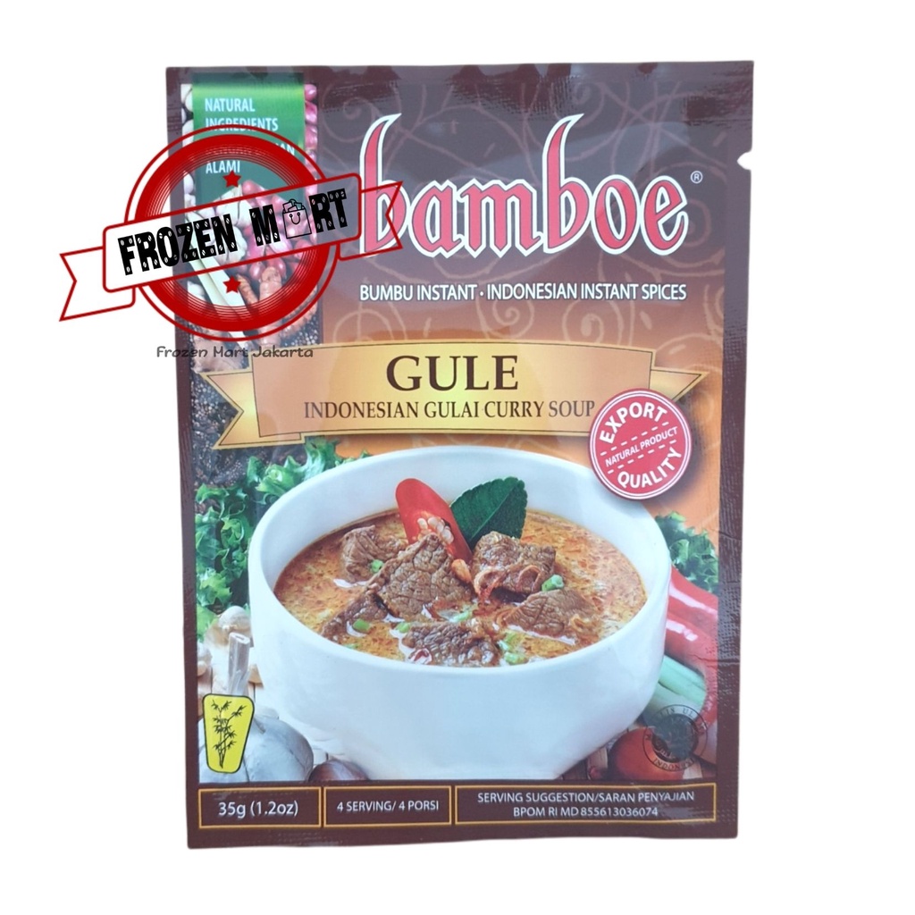 BAMBOE Bumbu Instant Gule / Gulai Curry Soup / Bumbu Gulai HALAL 35 Gr / Bamboe Bumbu Gulai