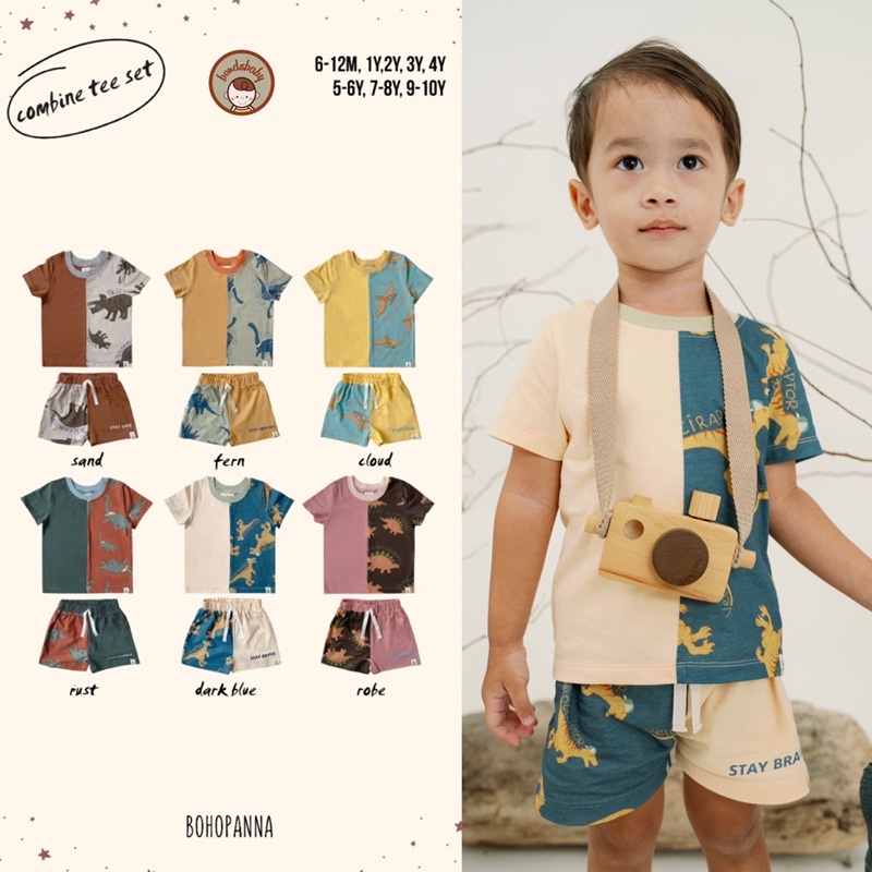 Bohopanna Combine Tee Set Dino 1-10thn / Setelan Anak