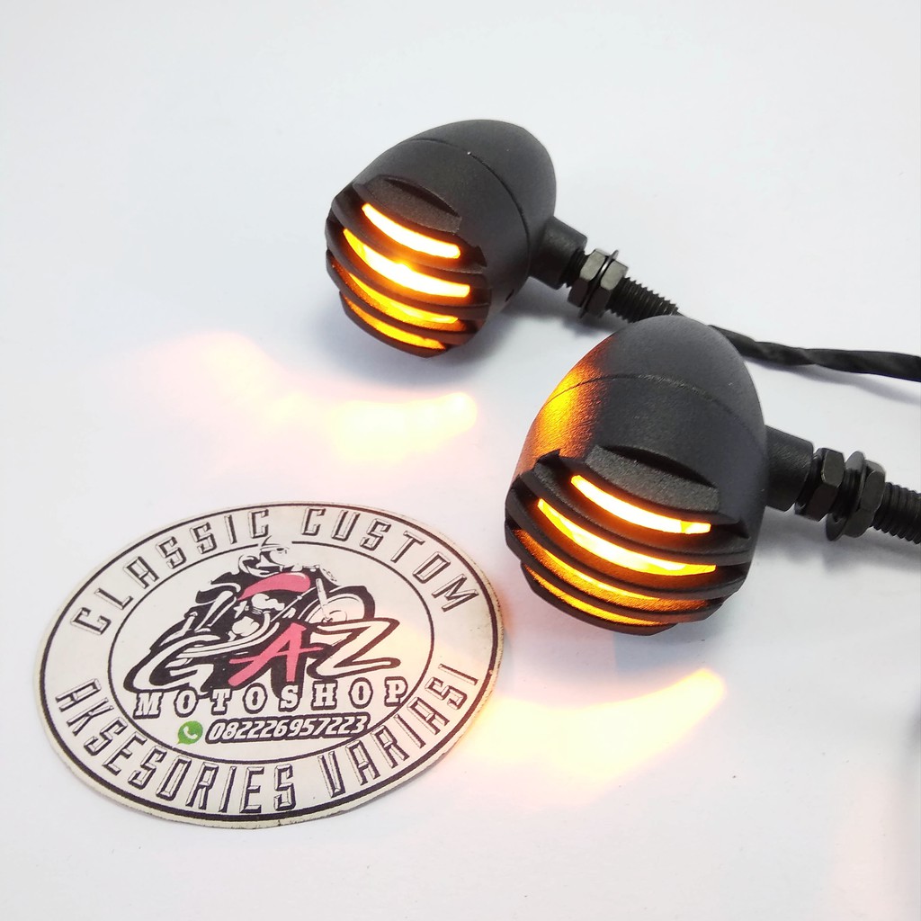 Lampu Sein Grill Japstyle Reteng CB Tralis Hitam Custom