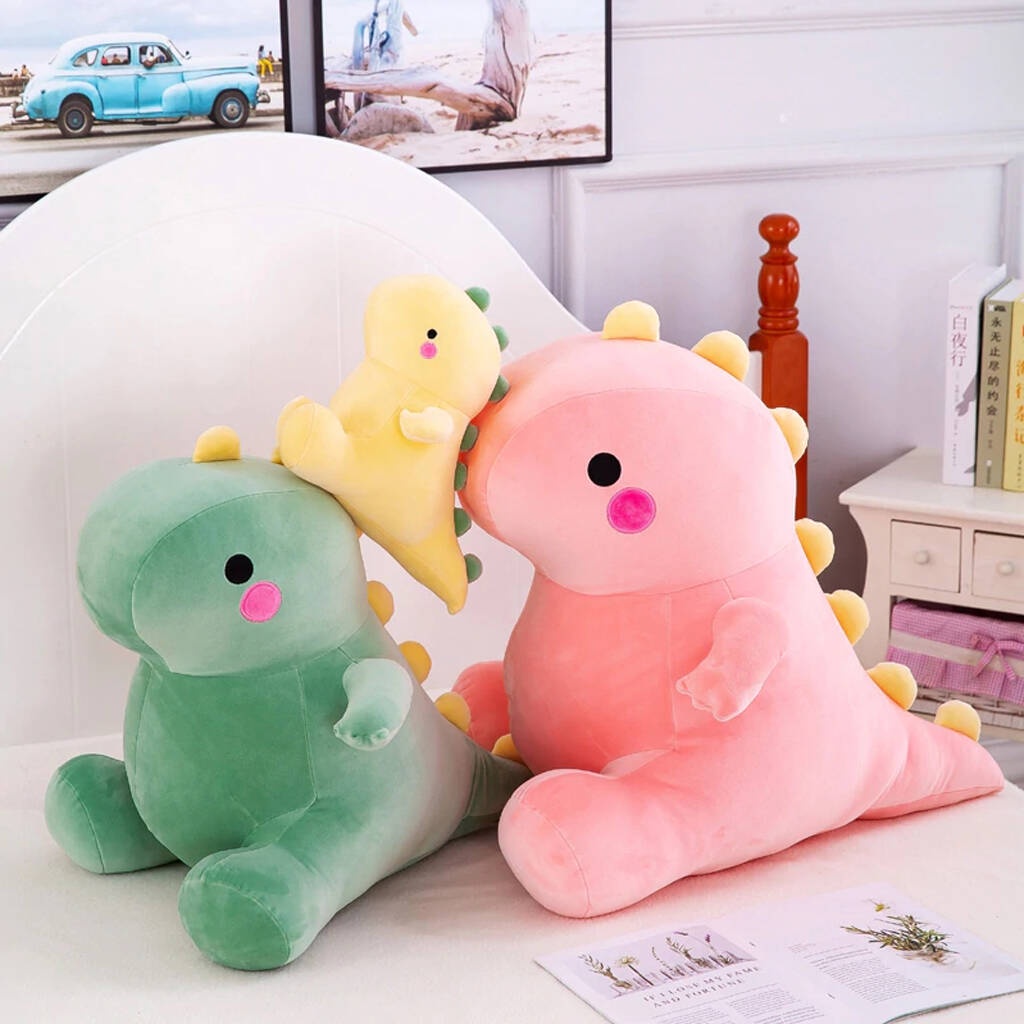 Boneka Bantal Karakter Dinosaurus/Bantal Sofa Empuk/Bantal Tidur Lucu Dan Imut Bahan Halus Lembut