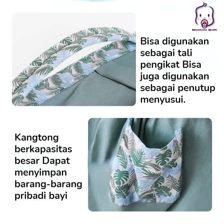 MOMO Geos Gendongan Bayi Samping/ 2in1 Multifungsi Baby Carrier Atau Sebagai Penutup Menyusui/ Kain Gendongan Bayi Kaos