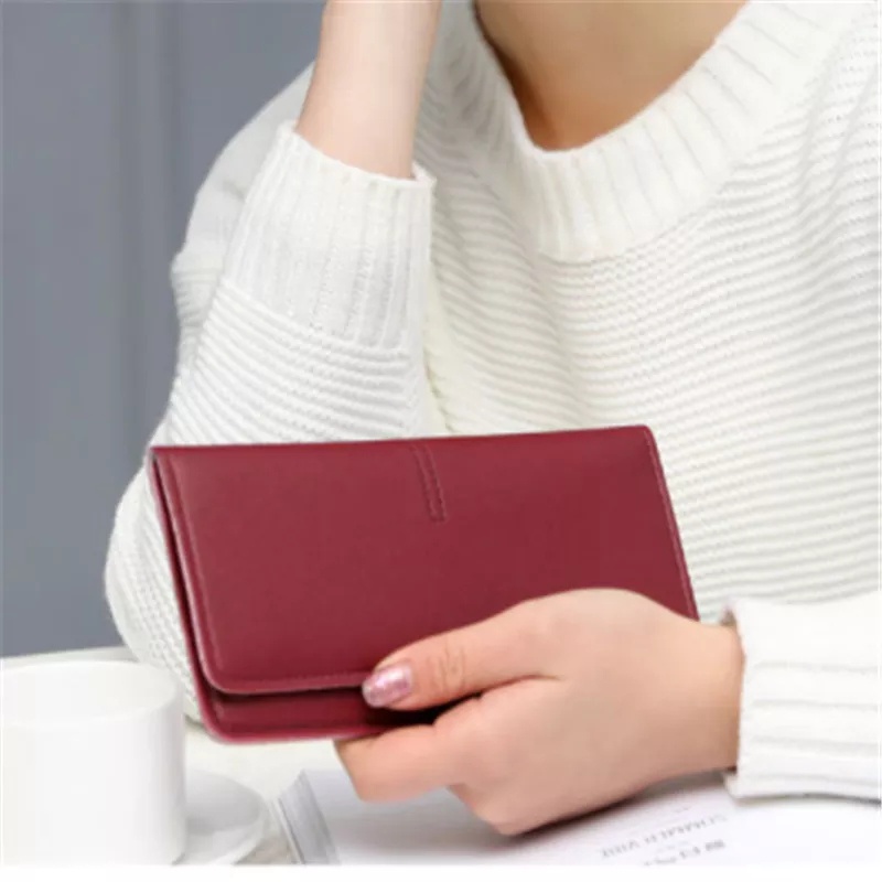 ( GS ) DOMPET LIPAT PANJANG DOMPET WANITA PLAIN COLOUR