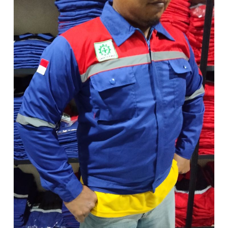 WEARPACK SAFETY / KEMEJA SAFETY / BAJU SAFETY LENGAN PANJANG / BAJU PROYEK KEREN / BAJU KERJA PRIA PROYEK / BAJU KERJA PIRA LAPANGAN / BAJU MEKANIK / BAJU WEARPACK / WERFAK PRIA KERJA / BAJU WEARPACK KERJA PROYEK / BAJU TAMBANG / BENHUR MERAH