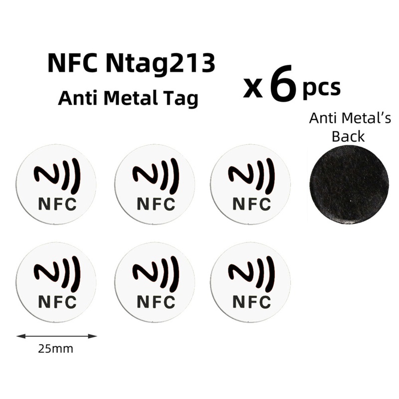 Gro Stiker Tag NFC Kartu NTAG213 Untuk Semua Smartphone NFC-Enabled 6pc