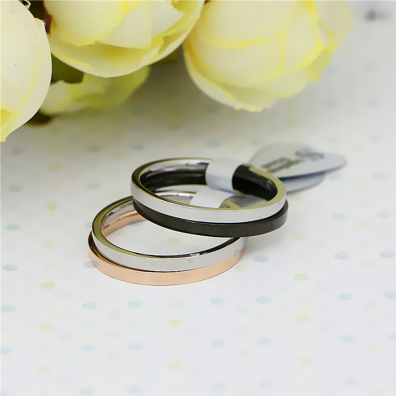 Cincin Titanium Mini Korea Wanita 2in1 CK055 set midi fashion ring trend masa kini finishing bagus