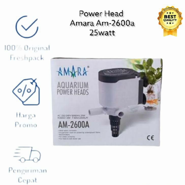 AMARA AM 2600A POWER HEAD POMPA CELUP AQUARIUM AMARA AM-2600A