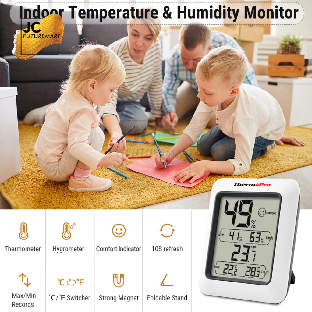 THERMOMETER HYGROMETER HUMIDITY | TERMOMETER SUHU RUANG THERMOPRO TP50