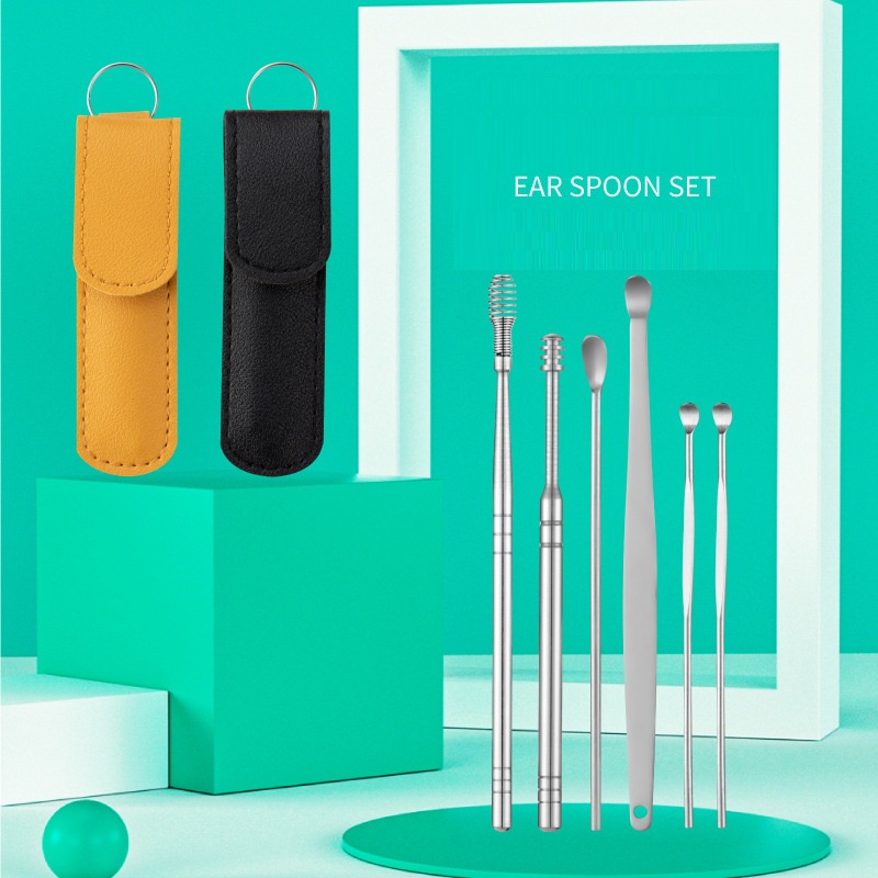 6 IN 1 ALAT PEMBERSIH TELINGA / EAR WAX STAINLESS