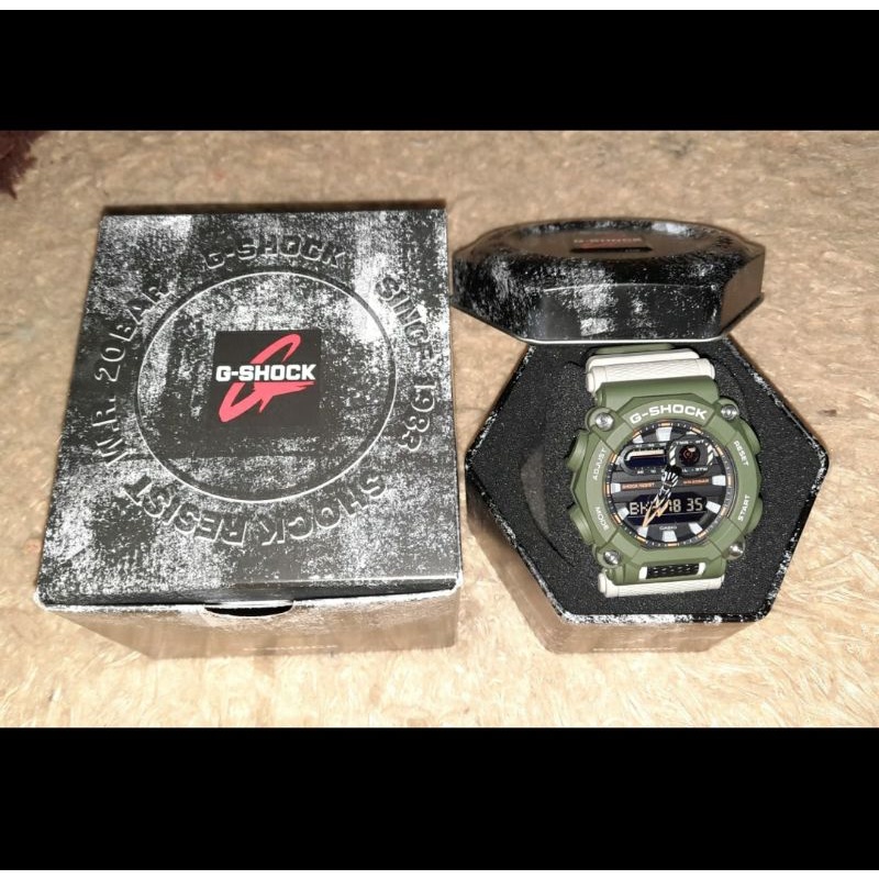 preloved casio g-shock jam tangan pria digital analog army dial ga-900hc 3adr