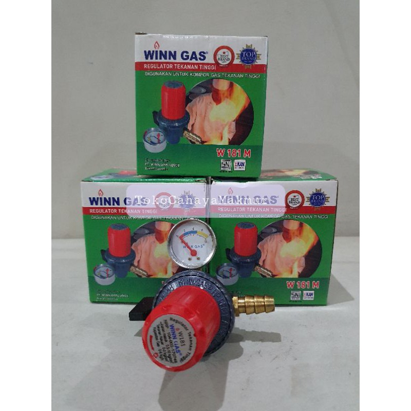 Kepala Gas Regulator / Kompor Gas + Meter HP Winn Gas W181NM Tekanan Tinggi