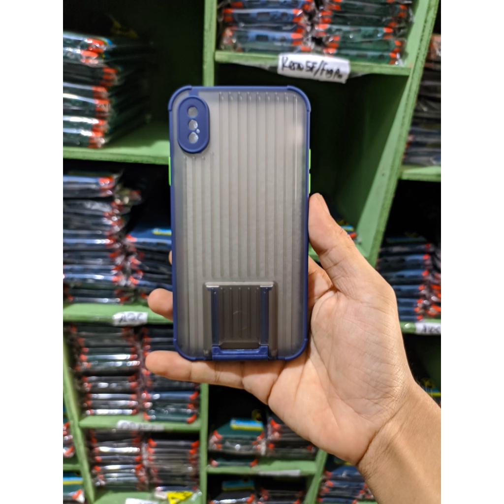 case koper 2 in 1 dudukan braket for iPhone Xs Max Dengan Pelindung kamera