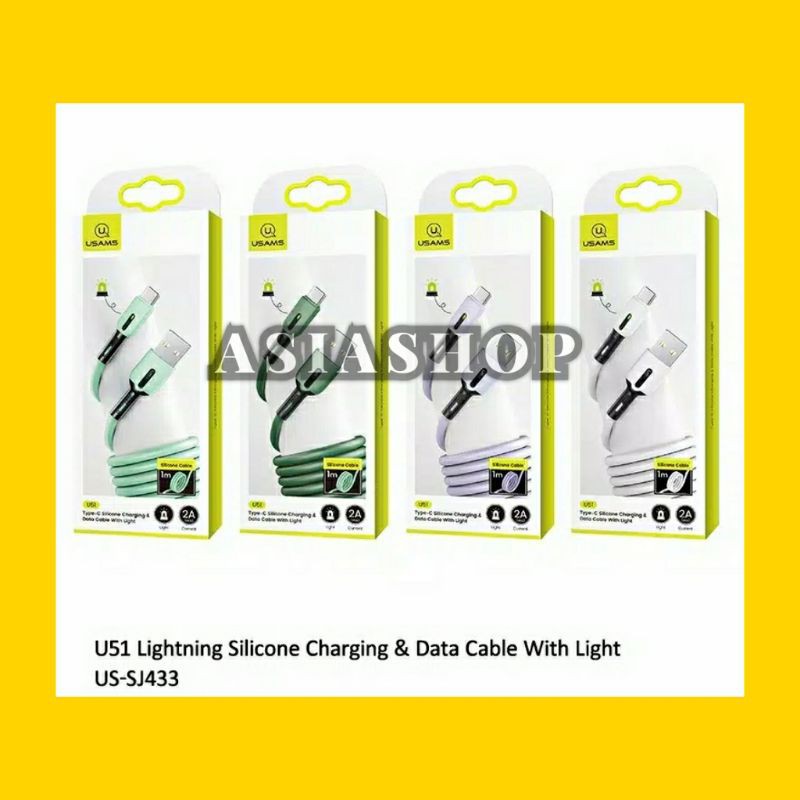 USAMS U51 KABEL DATA LIGHTNING IPHONE LIQUID SILICONE FAST CHARGING