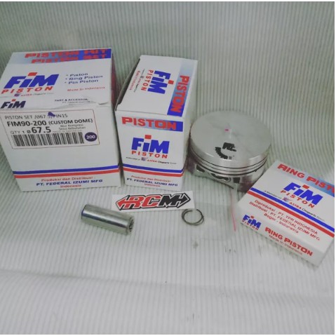 PISTON SEHER SEKER KIT SET FIM FIM90 200 DIAMETER 67.5 PIN PEN 15 CUSTOM DOME ORI ORIGINAL FIM ASLI