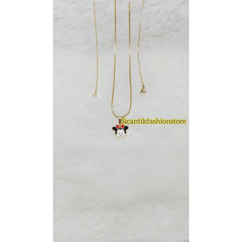 Kalung Titanium anak anak liontin mickey anti karat mouse kalung Titanium anak liontin Mickey lucu