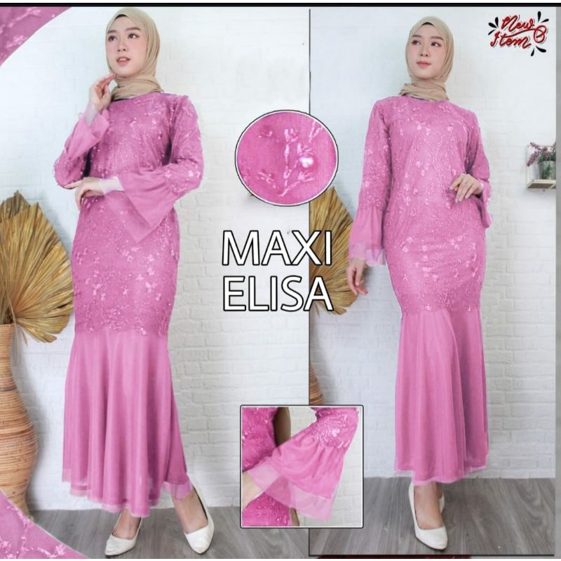 [MODEL BARU] Elisa Gamis Duyung Dress Brukat Premium Kondangan Seragam Pesta Wisuda Remaja Dewasa Wa