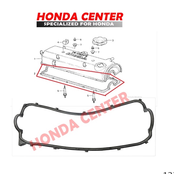 Packing paking perpak karet tutup cover klep cylinder head civic sport civic wonder 1984 1985 1986 1987 12341-PE0