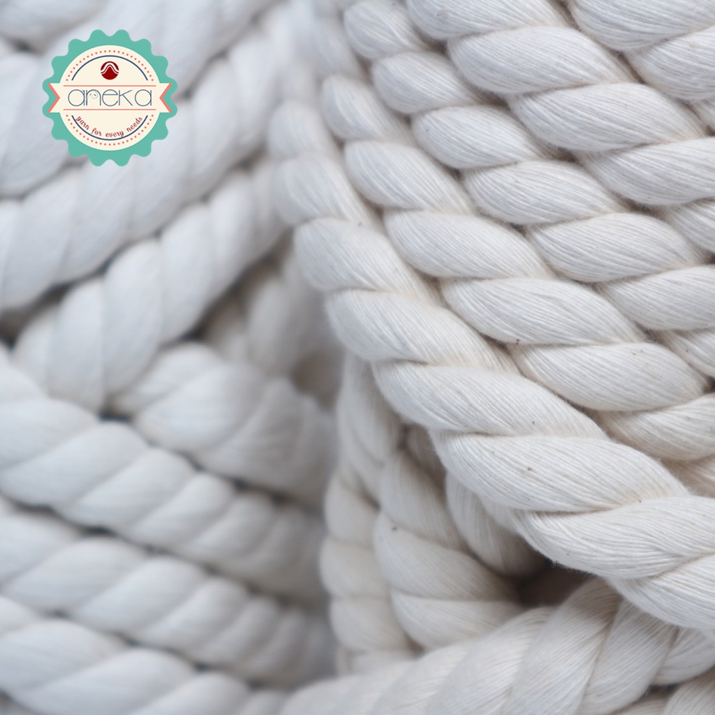 Benang Tali macrame makrame Grade A super katun cotton rope 6, 8, 10, 12 mm 1KG 500GR