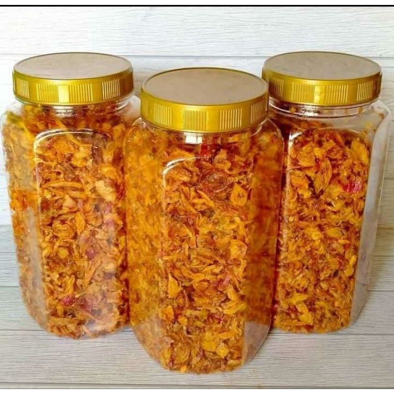 

Bawang goreng toples kemasan kurang lebih 200 gram