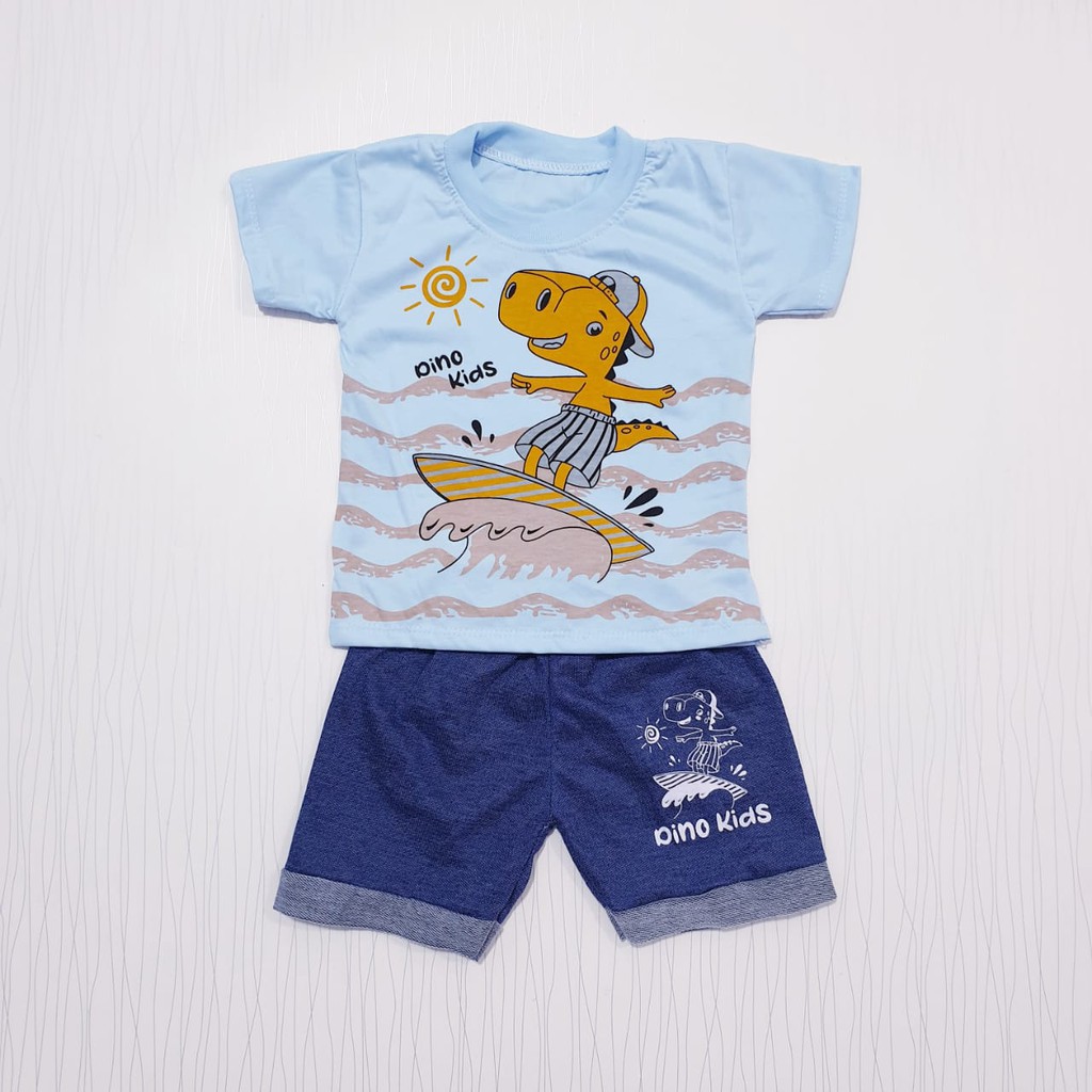 COD Bayar di Tempat pakaian oblong bayi laki-laki usia 0-12 bulan / setelan baju anak cowo