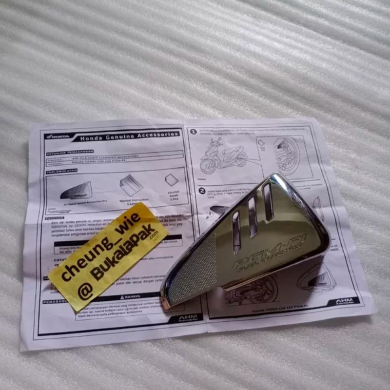 Garnish box air filter crome Honda Beat F1/Scoopy F1 2012-2014 ori AHM HGA