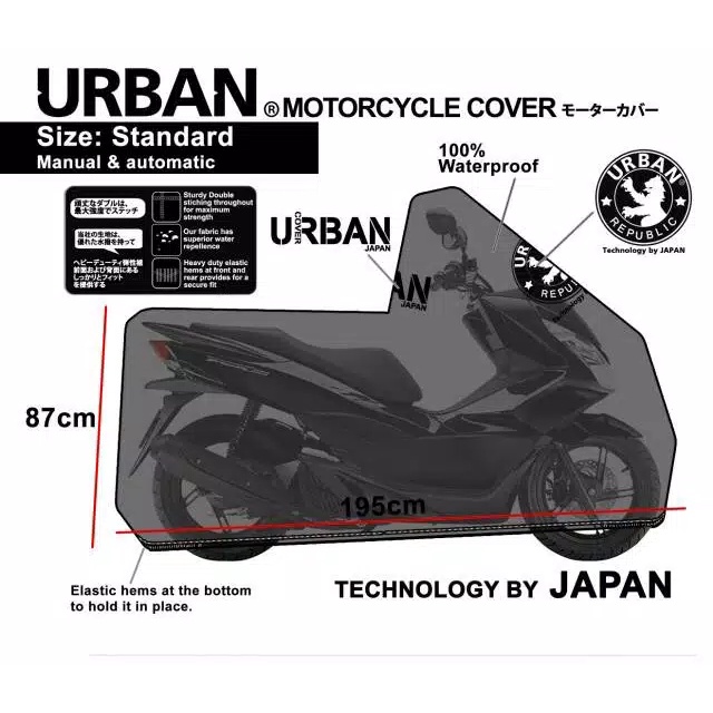 Sarung Motor Urban Ukuran Jumbo Dan Standard Untuk Motor Nmax Pcx Beat Vario Mio Vixion Aerox Lexi Ninja R15 R25 Gsx Sonic Satria Fu Mx King 150