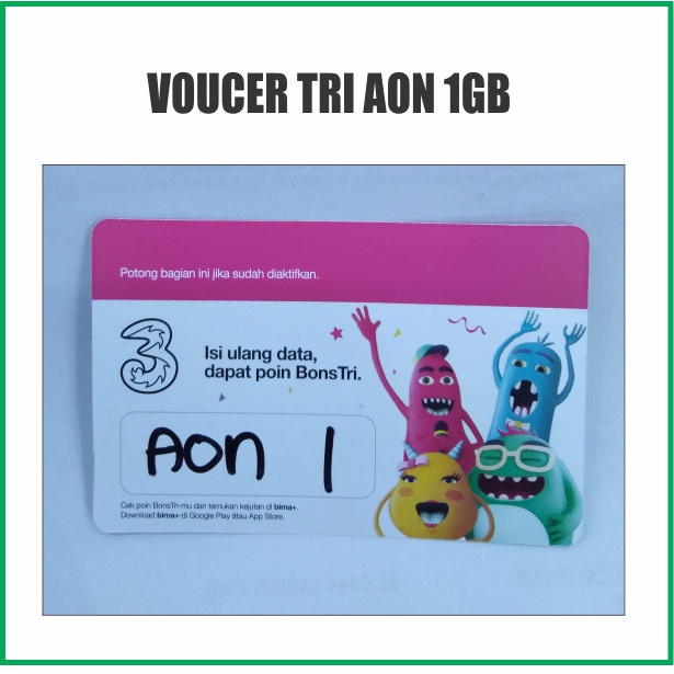 VOUCHER KUOTA DATA TRI AON 1GB