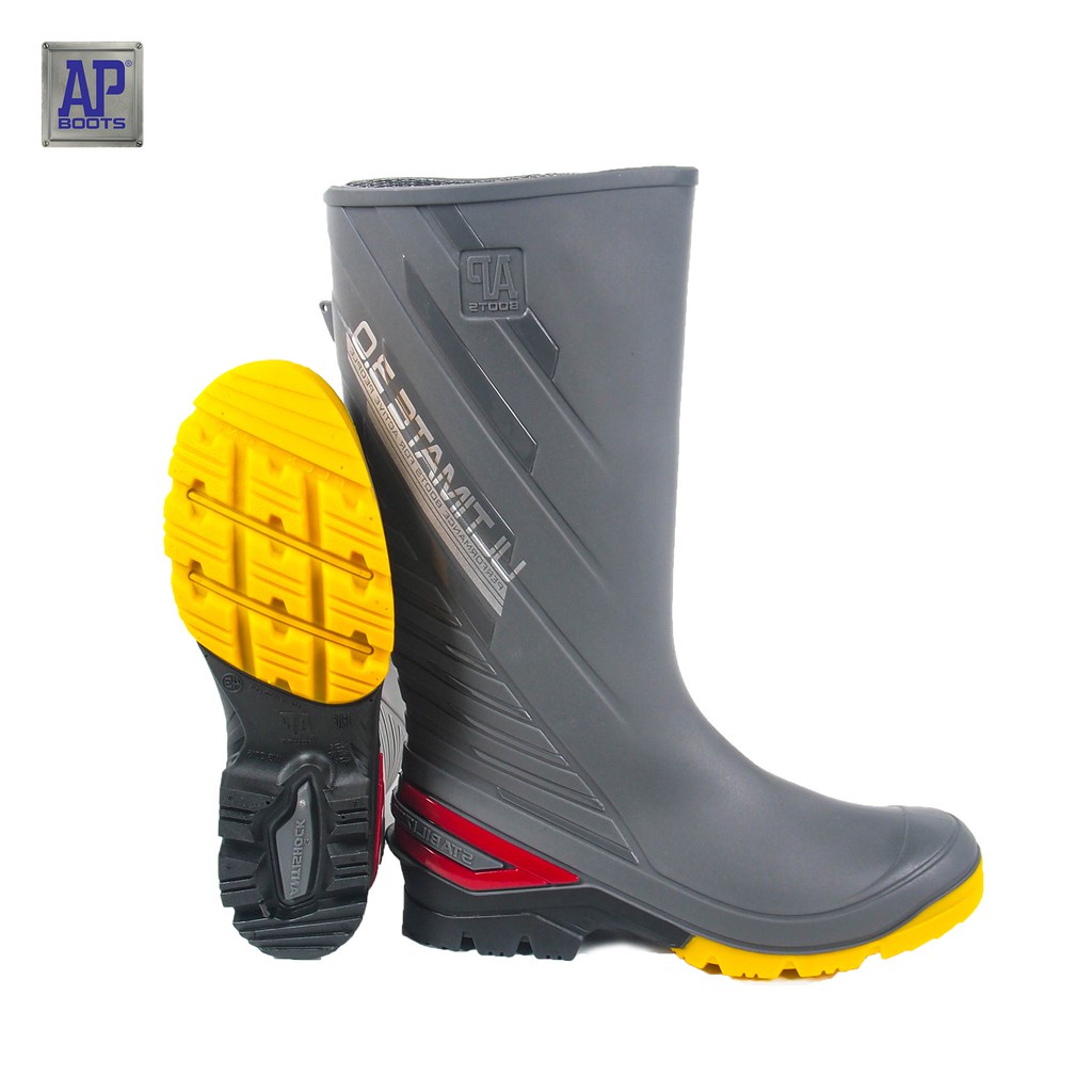 Ap Boots Ultimate 2015 3.0 Sepatu Safety Boot Panjang Anti Air Hijau Abu Hitam Orange