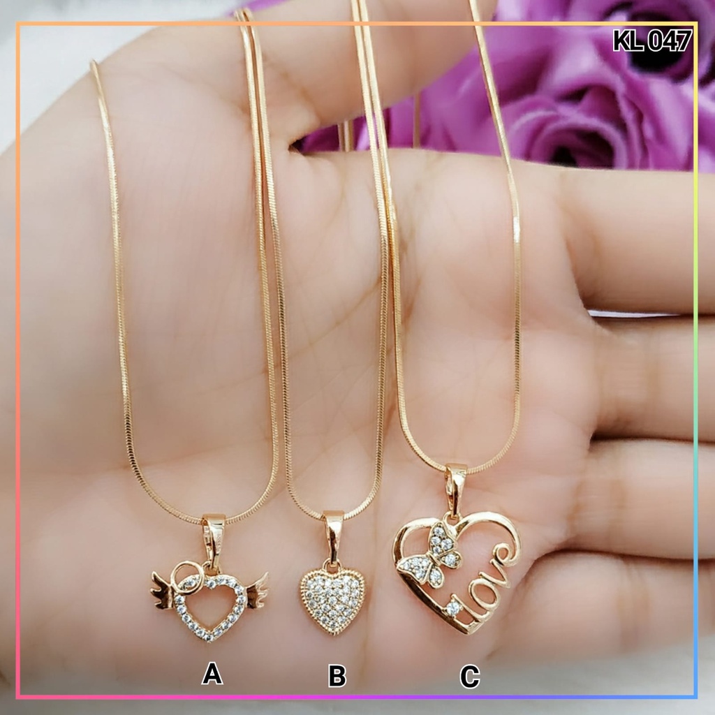 Kalung xuping kalung dewasa belut super cantik premium love perhiasan lapis emas gold KL 047