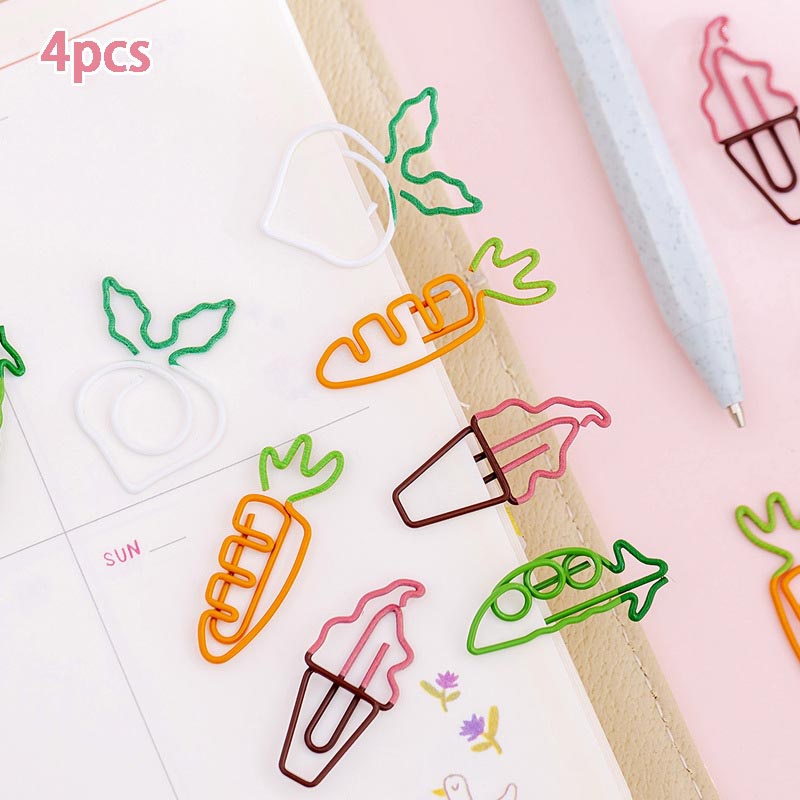 Carrot Shape Paper Clip Bookmark Student Book Page Clip Metal Clips Note Clip Document Organizing Tool