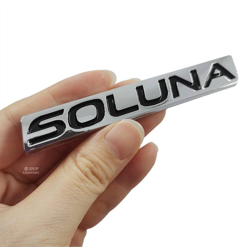 1pc Stiker Emblem / Badge Tulisan Soluna Bahan Abs Untuk Dekorasi Belakang Mobil Toyota Vios Soluna