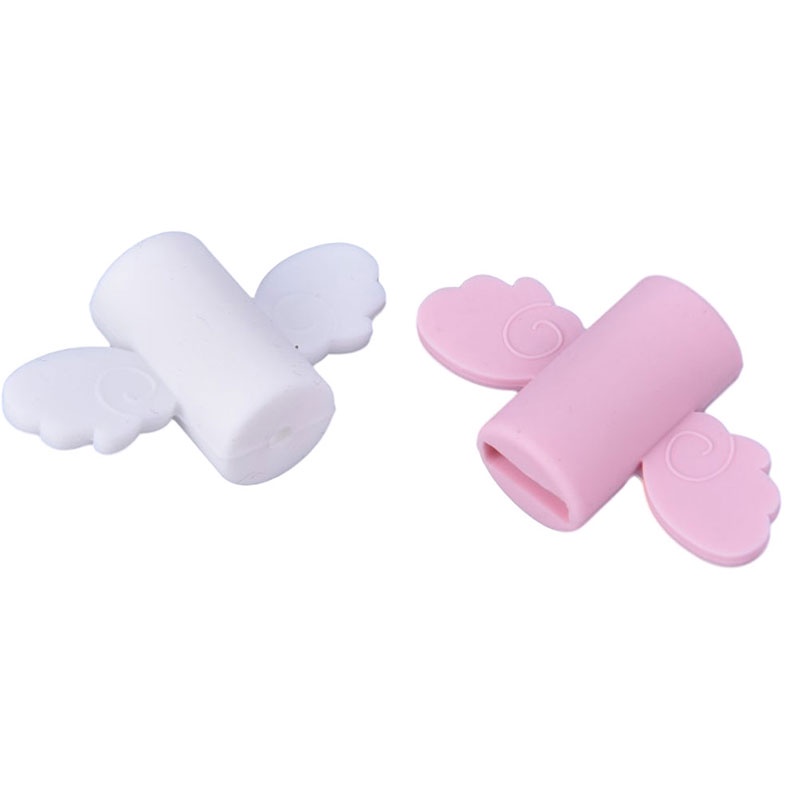 {LUCKID}2Pcs Cute Angel Wing Cable Protector USB Cable Winder Organizer Holder for phone