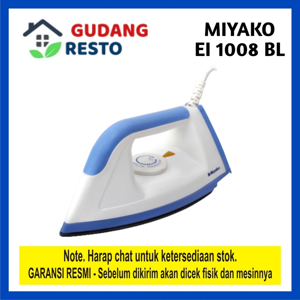 Miyako Setrika Ei 1008 M / Dry Iron / Gosokan Baju EI1008 EL 1008