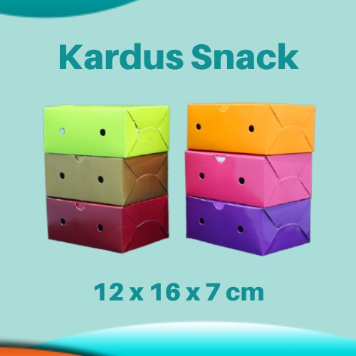 

Snack Box Kardus Snack Camilan Warna Box Kue Roti Kardus Kemasan Makanan Food Packaging 12x16x7