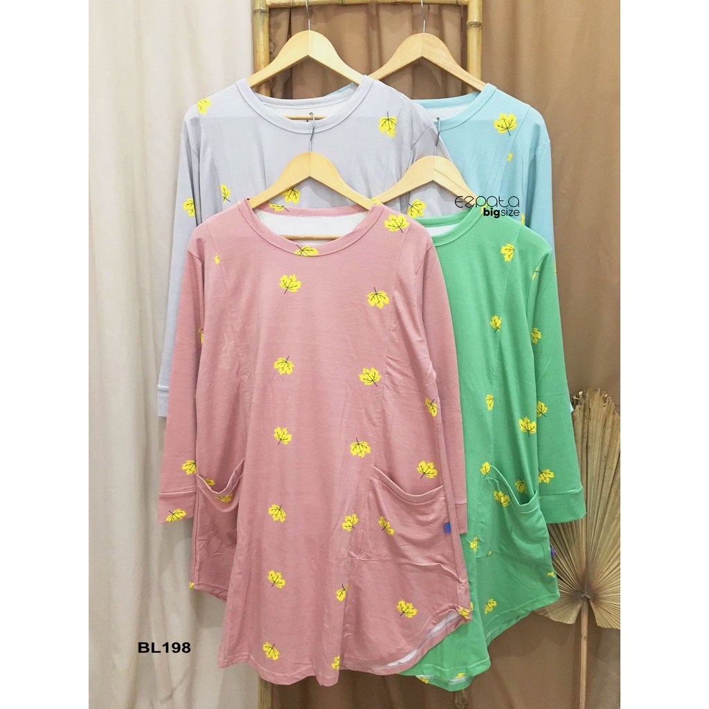 Ezpata Atasan Blouse Tunik Blus Bigsize Jumbo XXXL BB 65-100kg LD 124-150cm Warna Soft Bahan Baby terry