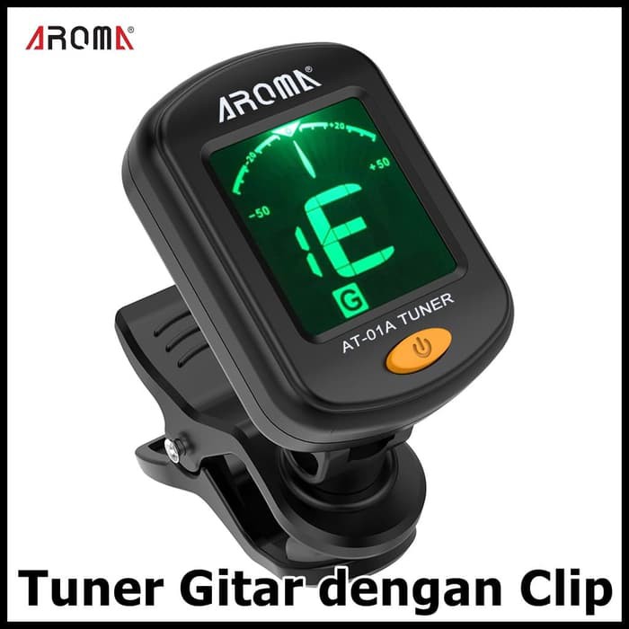 AROMA Tuner Gitar dengan Clip AT 01A Black