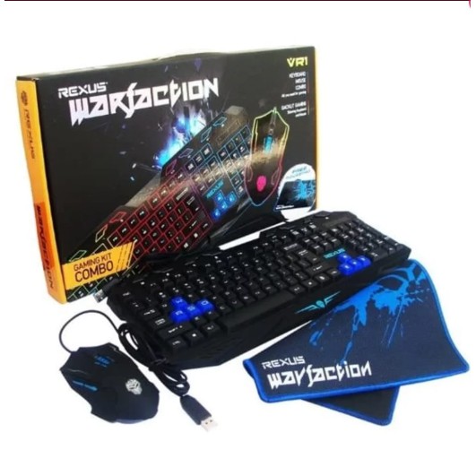 Keyboard Mouse Gaming Rexus Warfaction Vr1 Backlight 1