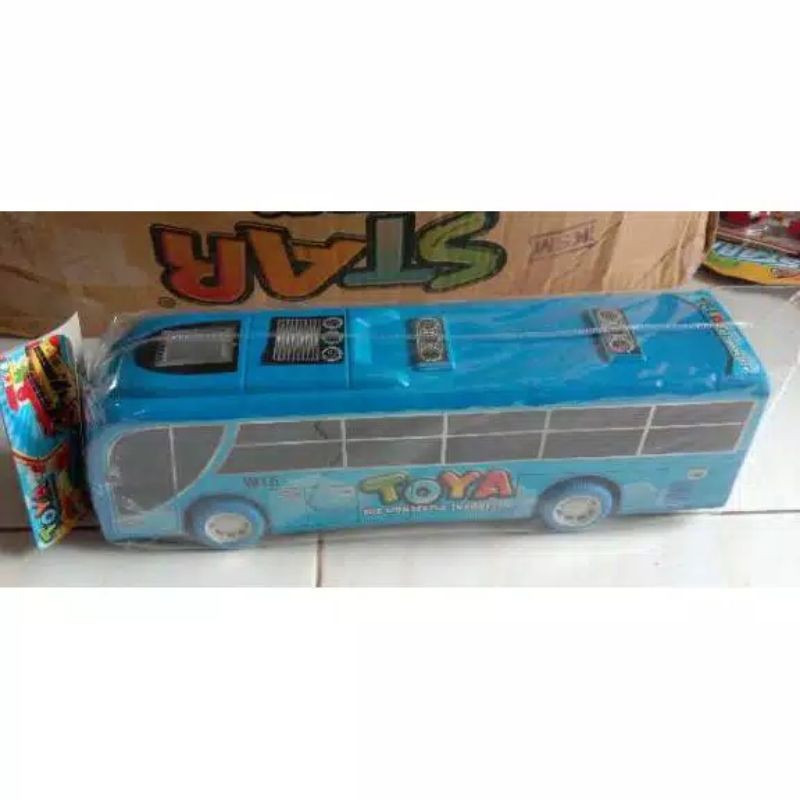 WJS 159 mainan anak edukasi bus toya ukuran sedang / mobil toya harga satuan pull back