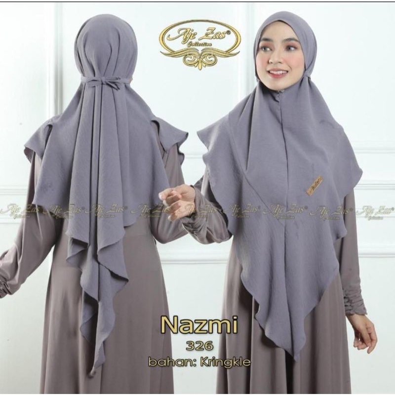 bergo aje zas nazmi/ Khimar bergo original aje zas bahan cringkle best seller