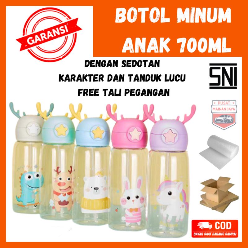 Botol Minum Anak Karakter Lucu bpa free murah 700ml tempat minum anak 1 liter 2 liter rusa