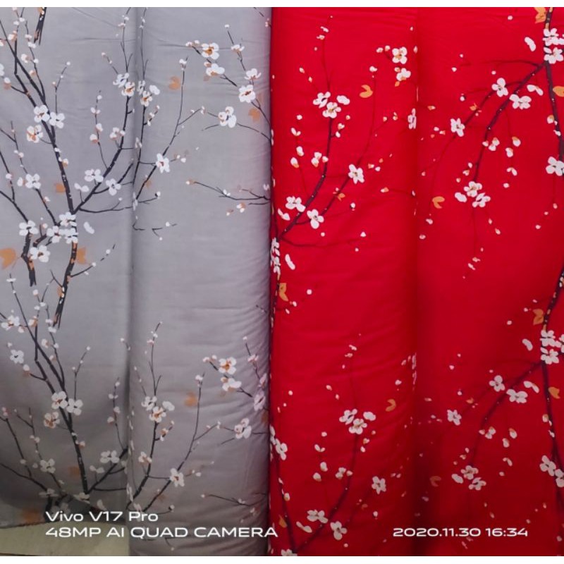 SPREI MOTIF BUNGA SAKURA/TOKYO/RED/GREY