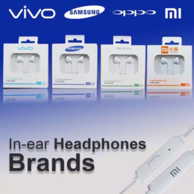 Headset Earphone Handfree Stereo jack  OPPO Competible Samsung , Vivo , Mi , Jbl