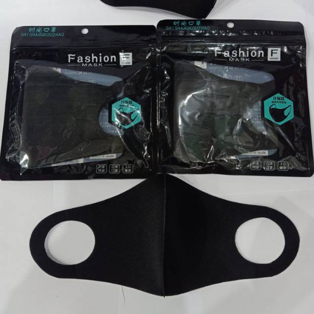 Masker hitam bisa di cuci model cantol telinga gaya OPPA IDOL FASHION MASK