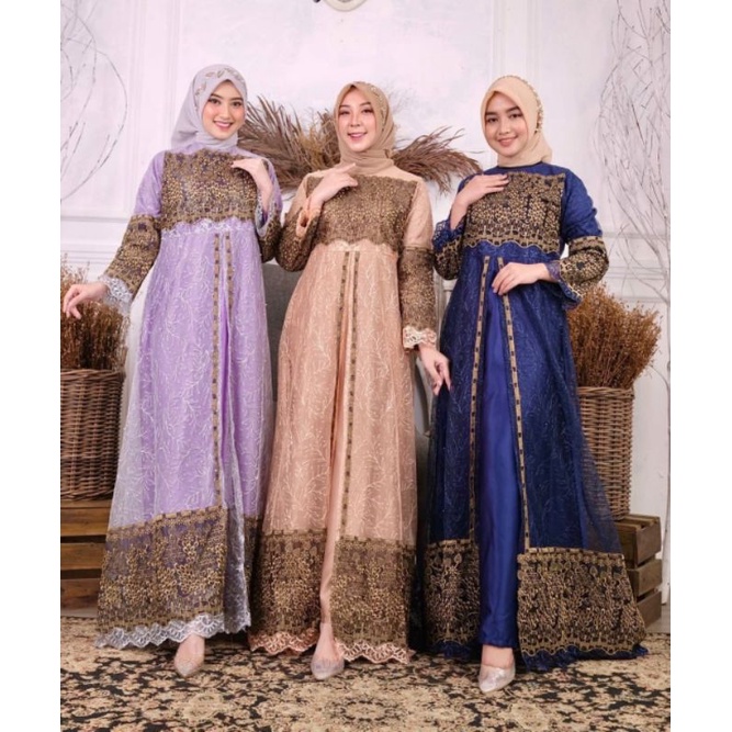 Gamis Maduri Tulle Bordir Krancang Full Original Butik