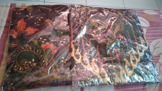 Asifa Batik Hrb026 Kenongo Kemeja Tosca Pendek Pekalongan Padi M L Xl Sogan Tulis Halus Kemeja Batik