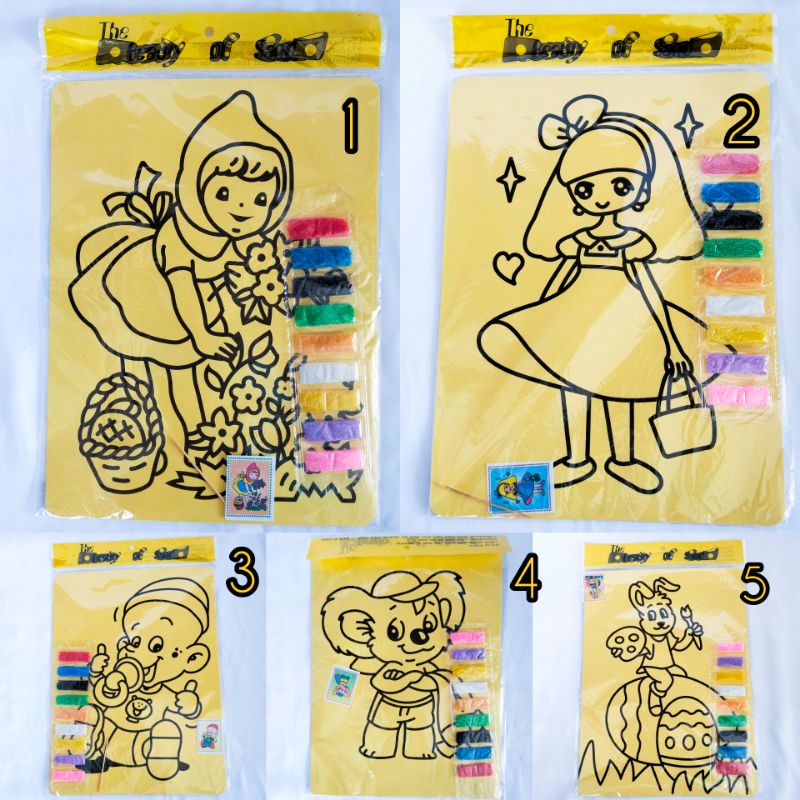 mainan anak Lukis Pasir Jumbo MURAH GAMBAR lukis warna warni edukasi Bocil main MELUKIS unik 9 warna
